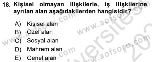 Satış Teknikleri Dersi 2023 - 2024 Yılı (Vize) Ara Sınav Soruları 18. Soru