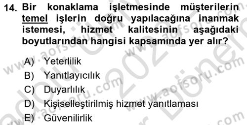Satış Teknikleri Dersi 2023 - 2024 Yılı (Final) Dönem Sonu Sınav Soruları 14. Soru