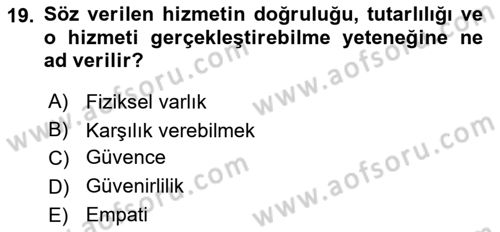 Satış Teknikleri Dersi 2023 - 2024 Yılı (Final) Dönem Sonu Sınav Soruları 19. Soru