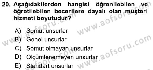 Satış Teknikleri Dersi 2023 - 2024 Yılı (Final) Dönem Sonu Sınav Soruları 20. Soru