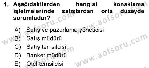 Satış Teknikleri Dersi 2023 - 2024 Yılı Yaz Okulu Sınav Soruları 1. Soru