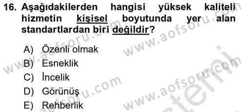 Satış Teknikleri Dersi 2023 - 2024 Yılı Yaz Okulu Sınav Soruları 16. Soru