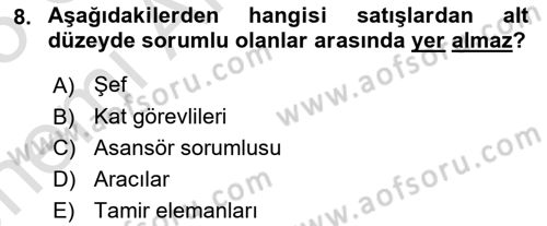 Satış Teknikleri Dersi 2024 - 2025 Yılı (Vize) Ara Sınav Soruları 8. Soru