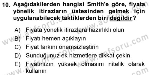 Satış Teknikleri Dersi 2024 - 2025 Yılı (Final) Dönem Sonu Sınav Soruları 10. Soru