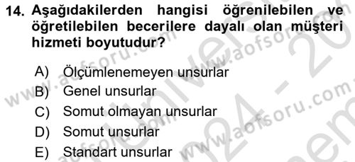 Satış Teknikleri Dersi 2024 - 2025 Yılı (Final) Dönem Sonu Sınav Soruları 14. Soru