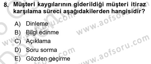 Satış Teknikleri Dersi 2024 - 2025 Yılı (Final) Dönem Sonu Sınav Soruları 8. Soru