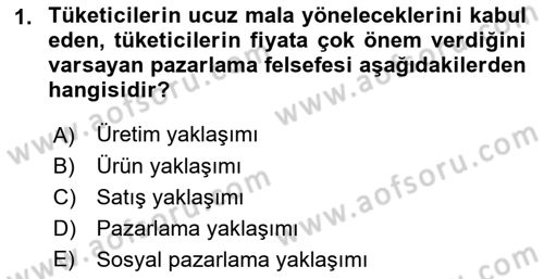 Tanıtım Ve Pazarlama Dersi 2017 - 2018 Yılı (Vize) Ara Sınav Soruları 1. Soru