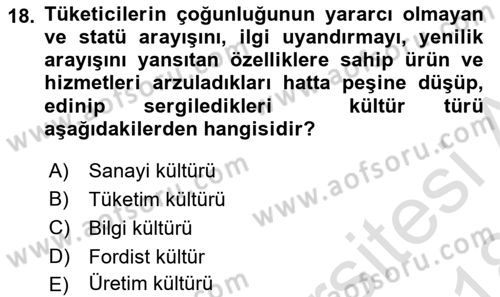 Tanıtım Ve Pazarlama Dersi 2017 - 2018 Yılı (Vize) Ara Sınav Soruları 18. Soru