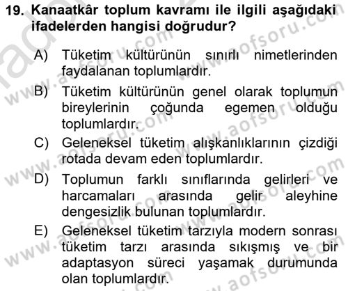 Tanıtım Ve Pazarlama Dersi 2017 - 2018 Yılı (Vize) Ara Sınav Soruları 19. Soru