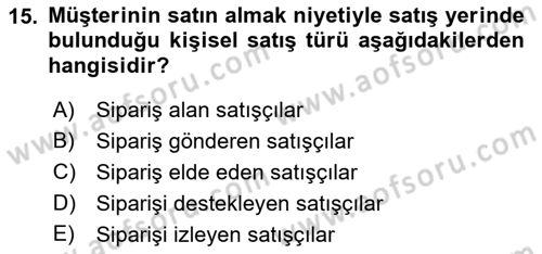 Tanıtım Ve Pazarlama Dersi 2017 - 2018 Yılı (Final) Dönem Sonu Sınav Soruları 15. Soru