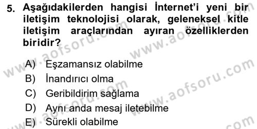 Tanıtım Ve Pazarlama Dersi 2017 - 2018 Yılı (Final) Dönem Sonu Sınav Soruları 5. Soru