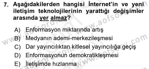 Tanıtım Ve Pazarlama Dersi 2017 - 2018 Yılı (Final) Dönem Sonu Sınav Soruları 7. Soru