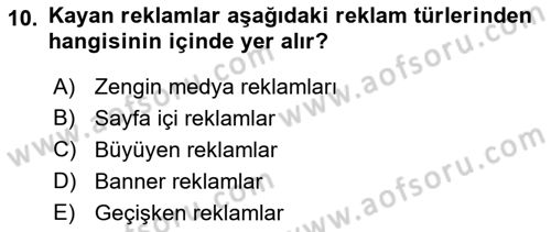 Tanıtım Ve Pazarlama Dersi 2018 - 2019 Yılı 3 Ders Sınav Soruları 10. Soru
