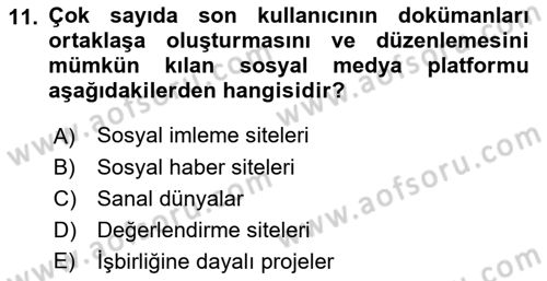 Tanıtım Ve Pazarlama Dersi 2018 - 2019 Yılı 3 Ders Sınav Soruları 11. Soru