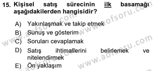 Tanıtım Ve Pazarlama Dersi 2018 - 2019 Yılı 3 Ders Sınav Soruları 15. Soru