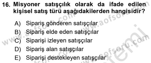 Tanıtım Ve Pazarlama Dersi 2018 - 2019 Yılı 3 Ders Sınav Soruları 16. Soru