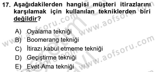 Tanıtım Ve Pazarlama Dersi 2018 - 2019 Yılı 3 Ders Sınav Soruları 17. Soru