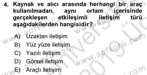 Tanıtım Ve Pazarlama Dersi 2018 - 2019 Yılı 3 Ders Sınav Soruları 4. Soru