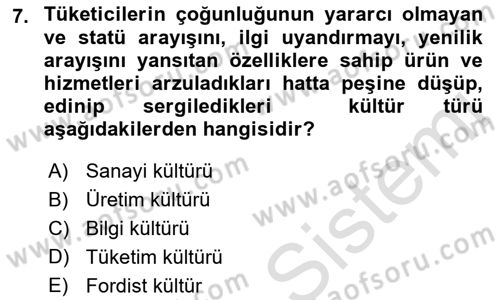 Tanıtım Ve Pazarlama Dersi 2018 - 2019 Yılı 3 Ders Sınav Soruları 7. Soru