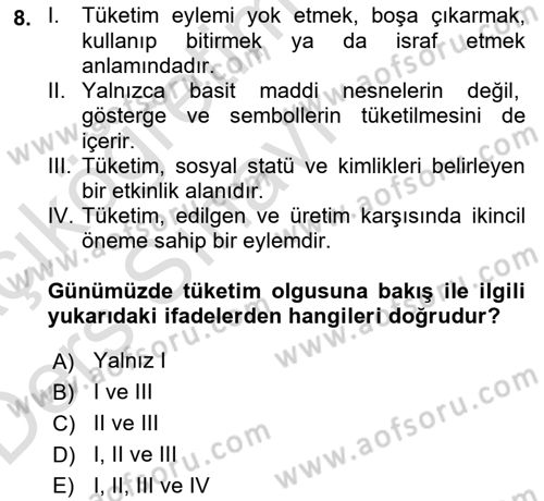 Tanıtım Ve Pazarlama Dersi 2018 - 2019 Yılı 3 Ders Sınav Soruları 8. Soru