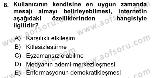 Tanıtım Ve Pazarlama Dersi 2018 - 2019 Yılı (Final) Dönem Sonu Sınav Soruları 8. Soru