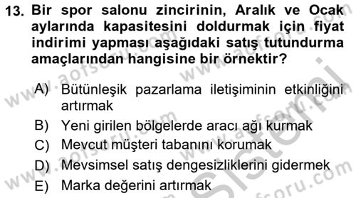 Tanıtım Ve Pazarlama Dersi 2018 - 2019 Yılı Yaz Okulu Sınav Soruları 13. Soru