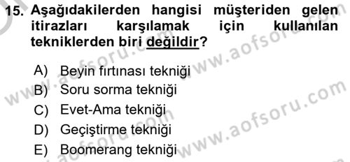 Tanıtım Ve Pazarlama Dersi 2018 - 2019 Yılı Yaz Okulu Sınav Soruları 15. Soru