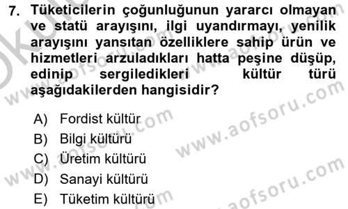 Tanıtım Ve Pazarlama Dersi 2018 - 2019 Yılı Yaz Okulu Sınav Soruları 7. Soru