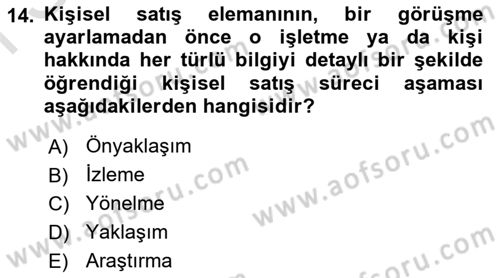 Tanıtım Ve Pazarlama Dersi 2019 - 2020 Yılı (Final) Dönem Sonu Sınav Soruları 14. Soru