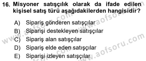 Tanıtım Ve Pazarlama Dersi 2019 - 2020 Yılı (Final) Dönem Sonu Sınav Soruları 16. Soru