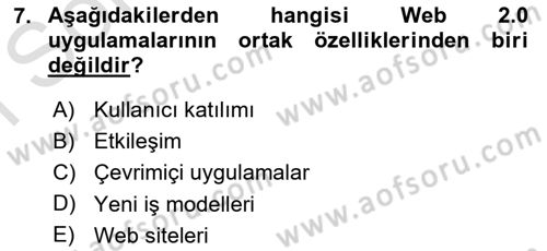 Tanıtım Ve Pazarlama Dersi 2019 - 2020 Yılı (Final) Dönem Sonu Sınav Soruları 7. Soru