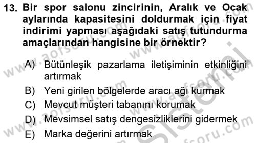 Tanıtım Ve Pazarlama Dersi 2019 - 2020 Yılı Yaz Okulu Sınav Soruları 13. Soru