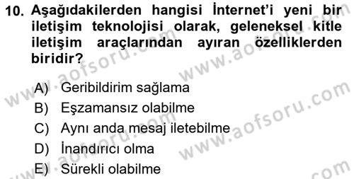 Tanıtım Ve Pazarlama Dersi 2020 - 2021 Yılı Yaz Okulu Sınav Soruları 10. Soru