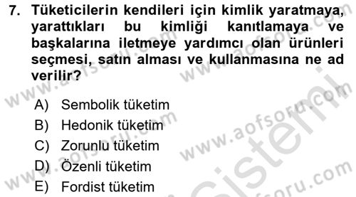 Tanıtım Ve Pazarlama Dersi 2020 - 2021 Yılı Yaz Okulu Sınav Soruları 7. Soru