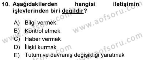 Tanıtım Ve Pazarlama Dersi 2021 - 2022 Yılı (Vize) Ara Sınav Soruları 10. Soru