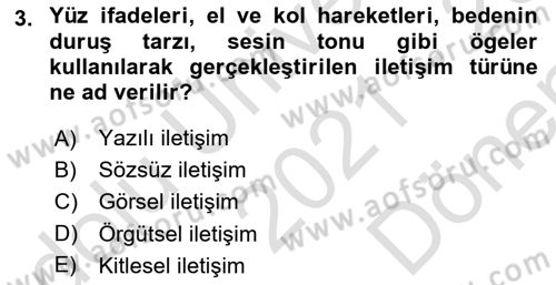 Tanıtım Ve Pazarlama Dersi 2021 - 2022 Yılı (Final) Dönem Sonu Sınav Soruları 3. Soru