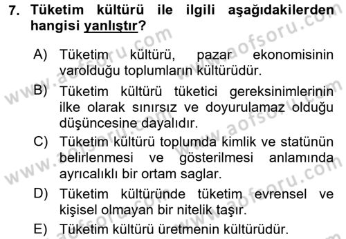 Tanıtım Ve Pazarlama Dersi 2021 - 2022 Yılı Yaz Okulu Sınav Soruları 7. Soru