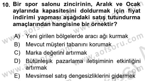 Tanıtım Ve Pazarlama Dersi 2022 - 2023 Yılı (Final) Dönem Sonu Sınav Soruları 10. Soru