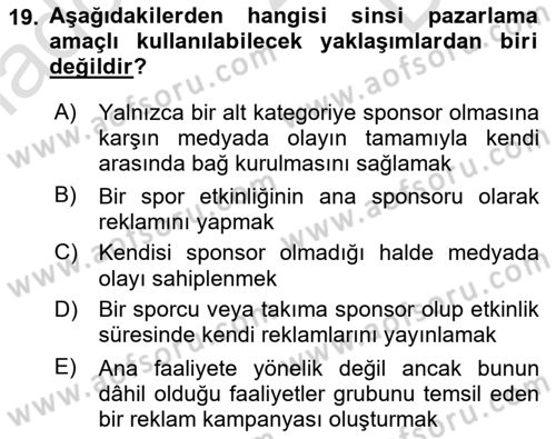 Tanıtım Ve Pazarlama Dersi 2022 - 2023 Yılı (Final) Dönem Sonu Sınav Soruları 19. Soru