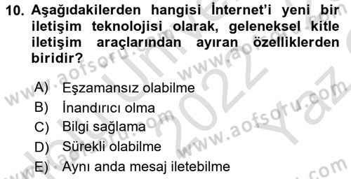 Tanıtım Ve Pazarlama Dersi 2022 - 2023 Yılı Yaz Okulu Sınav Soruları 10. Soru