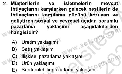 Tanıtım Ve Pazarlama Dersi 2022 - 2023 Yılı Yaz Okulu Sınav Soruları 2. Soru