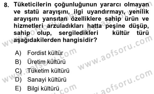 Tanıtım Ve Pazarlama Dersi 2022 - 2023 Yılı Yaz Okulu Sınav Soruları 8. Soru
