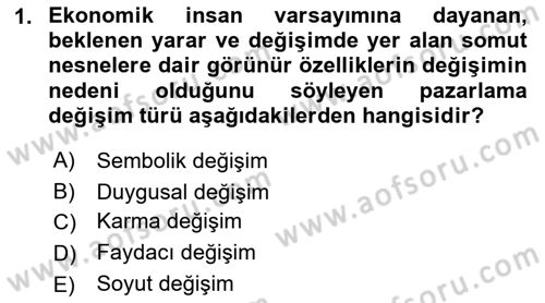 Tanıtım Ve Pazarlama Dersi Ara Sınavı Deneme Sınav Soruları 1. Soru