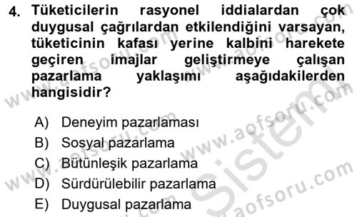 Tanıtım Ve Pazarlama Dersi Ara Sınavı Deneme Sınav Soruları 4. Soru