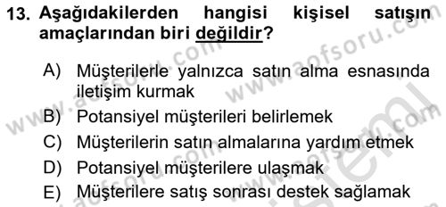 Tanıtım Ve Pazarlama Dersi 2023 - 2024 Yılı (Final) Dönem Sonu Sınav Soruları 13. Soru