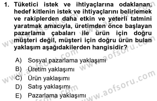 Tanıtım Ve Pazarlama Dersi 2023 - 2024 Yılı Yaz Okulu Sınav Soruları 1. Soru