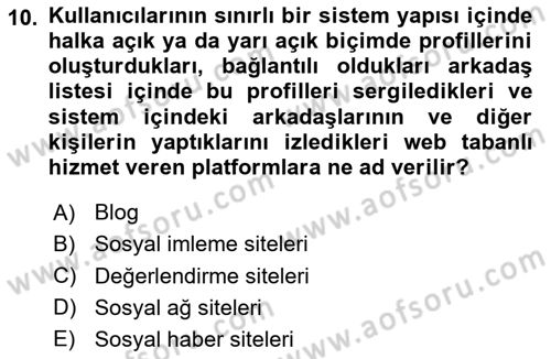 Tanıtım Ve Pazarlama Dersi 2023 - 2024 Yılı Yaz Okulu Sınav Soruları 10. Soru