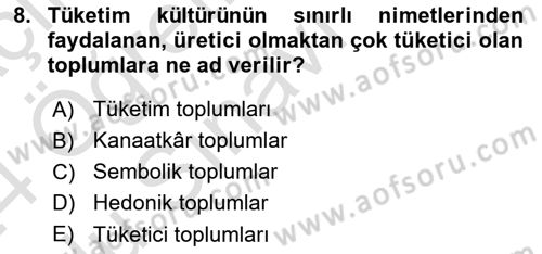 Tanıtım Ve Pazarlama Dersi 2023 - 2024 Yılı Yaz Okulu Sınav Soruları 8. Soru