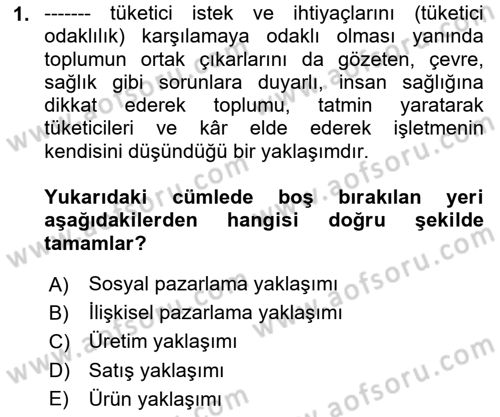 Tanıtım Ve Pazarlama Dersi 2024 - 2025 Yılı Yaz Okulu Sınav Soruları 1. Soru