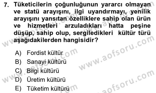Tanıtım Ve Pazarlama Dersi 2024 - 2025 Yılı Yaz Okulu Sınav Soruları 7. Soru